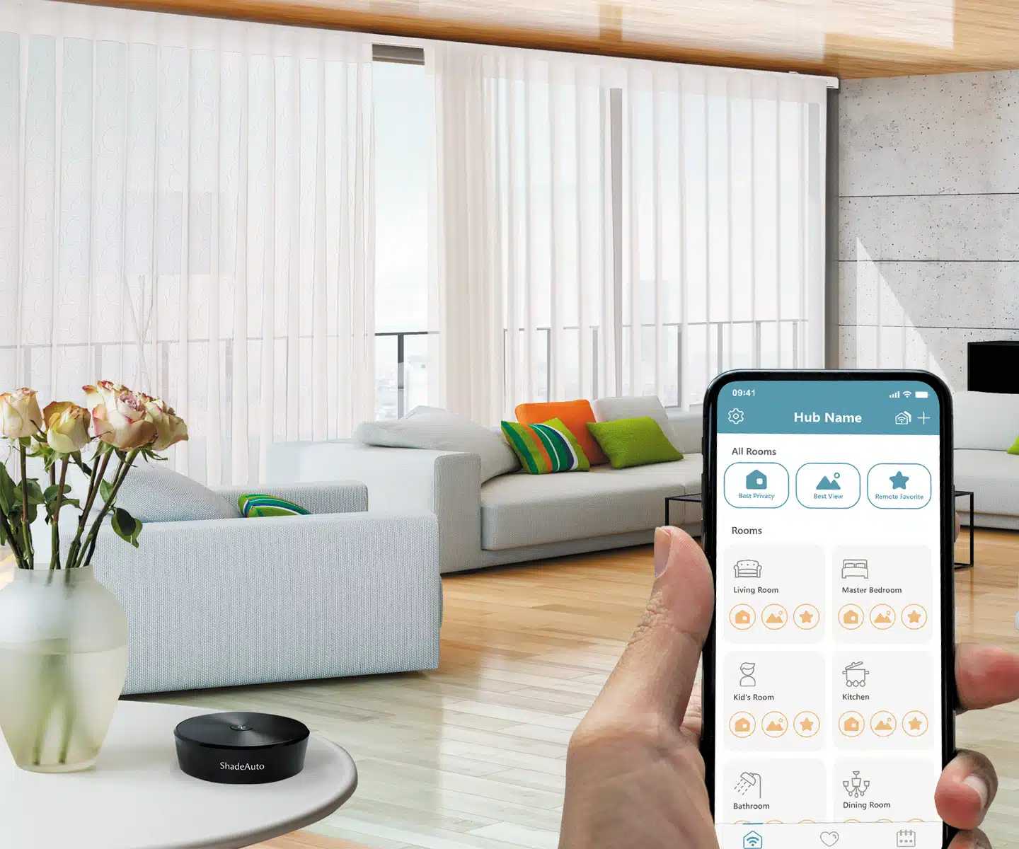 ShadeAuto™ motorization SmartDrape shades